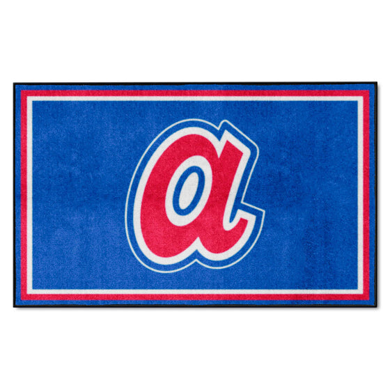 Atlanta Braves 4ft. x 6ft. Plush Area Rug 1974 Retro Logo