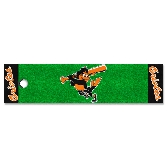 Baltimore Orioles Putting Green Mat - 1.5ft. x 6ft. 1975 Retro Logo