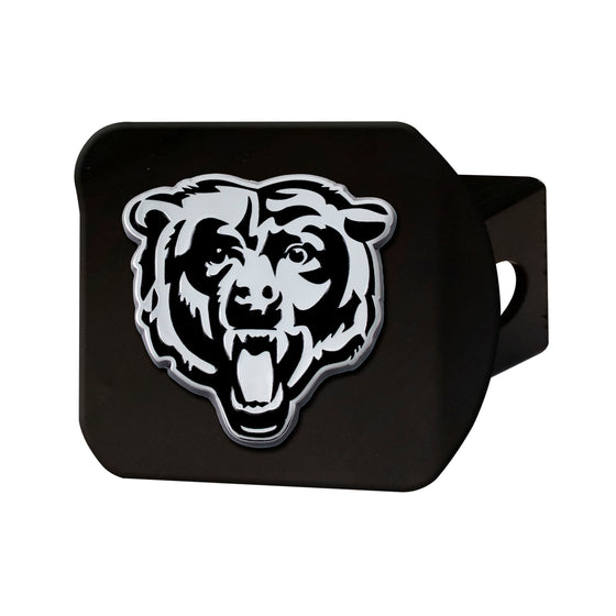 Chicago Bears Black Metal Hitch Cover with Metal Chrome 3D Emblem