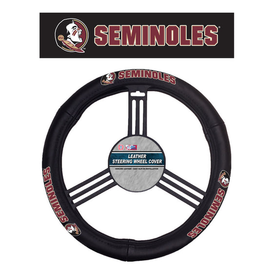 Florida State Seminoles Steering Wheel Cover Leather CO