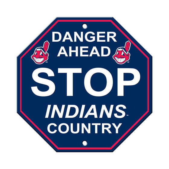 Cleveland Indians Sign 12x12 Plastic Stop Style CO