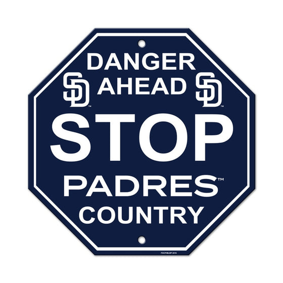 San Diego Padres Sign 12x12 Plastic Stop Style CO