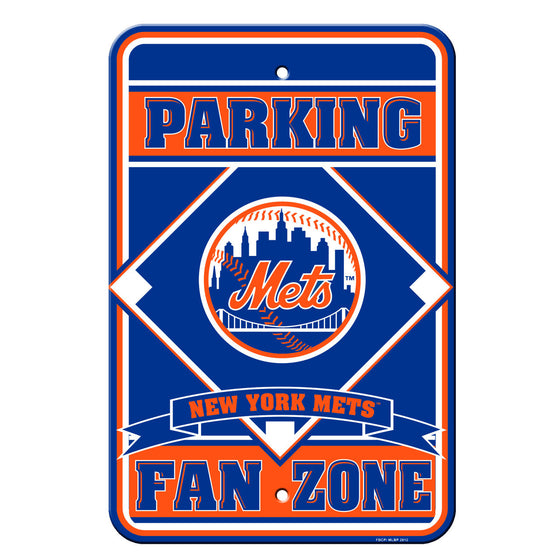 New York Mets Sign 12x18 Plastic Fan Zone Parking Style CO