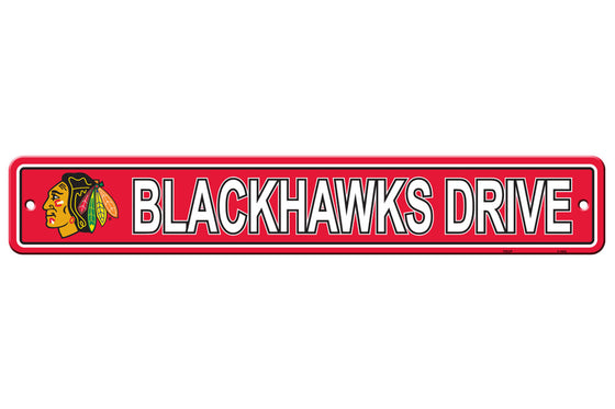 Chicago Blackhawks Sign 4x24 Plastic Street Style CO