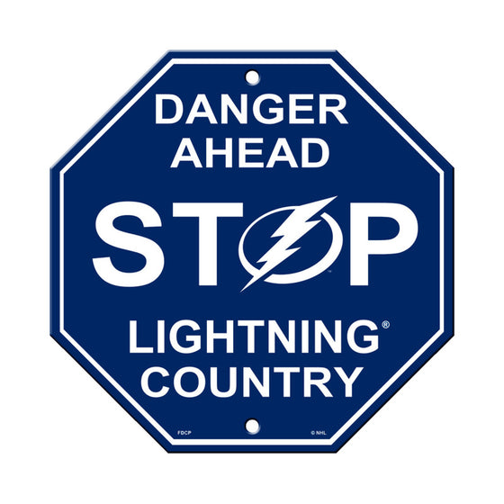 Tampa Bay Lightning Sign 12x12 Plastic Stop Style CO