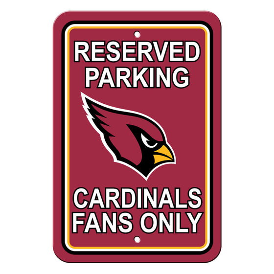 Arizona Cardinals Sign 12x18 Plastic Reserved Parking Style CO