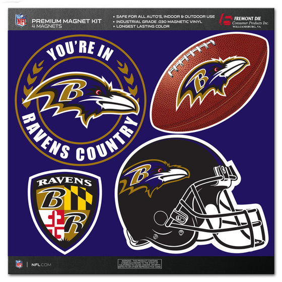 Baltimore Ravens Magnet Kit 4 Piece CO