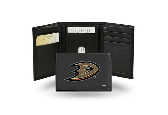 Anaheim Ducks Embroidered Leather Tri-Fold Wallet - Special Order