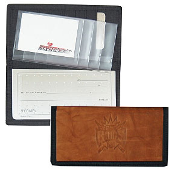 Sacramento Kings Checkbook Cover Leather/Nylon Embossed CO