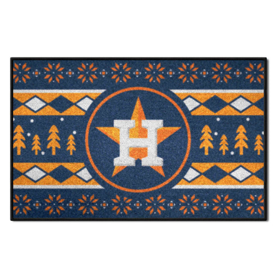 Houston Astros Holiday Sweater Starter Mat Accent Rug - 19in. x 30in.