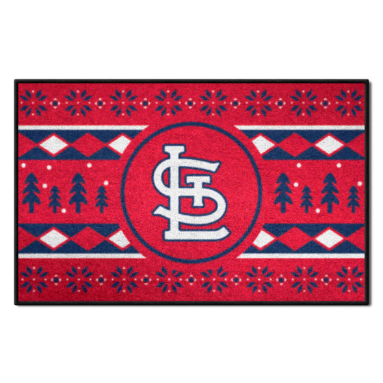 St. Louis Cardinals Holiday Sweater Starter Mat Accent Rug - 19in. x 30in.