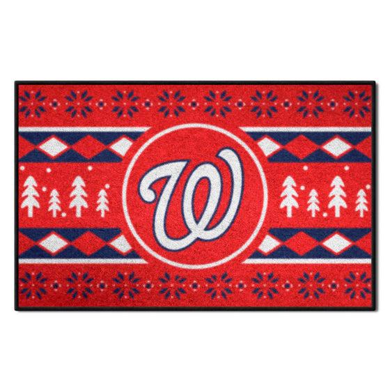 Washington Nationals Holiday Sweater Starter Mat Accent Rug - 19in. x 30in.