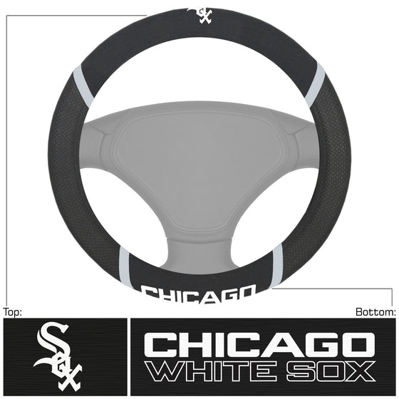 Chicago White Sox Steering Wheel Cover Mesh/Stitched