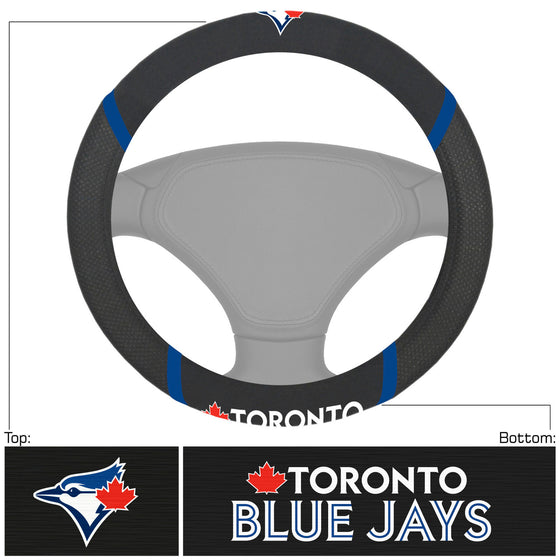 Toronto Blue Jays Steering Wheel Cover Mesh/Stitched Special Order