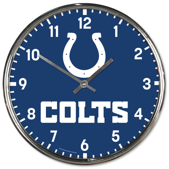 Indianapolis Colts Round Chrome Wall Clock (CDG)