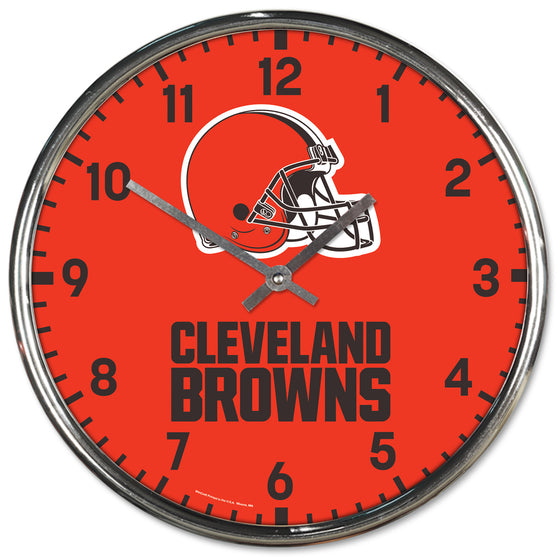 Cleveland Browns Round Chrome Wall Clock (CDG)