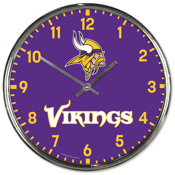 Minnesota Vikings Round Chrome Wall Clock (CDG)