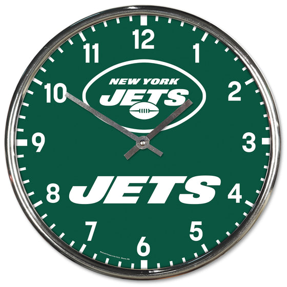 New York Jets Round Chrome Wall Clock (CDG)