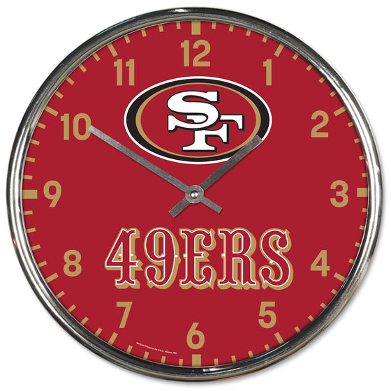 San Francisco 49ers Round Chrome Wall Clock (CDG)