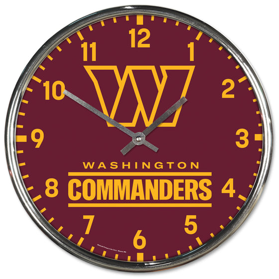 Washington Redskins Round Chrome Wall Clock (CDG)