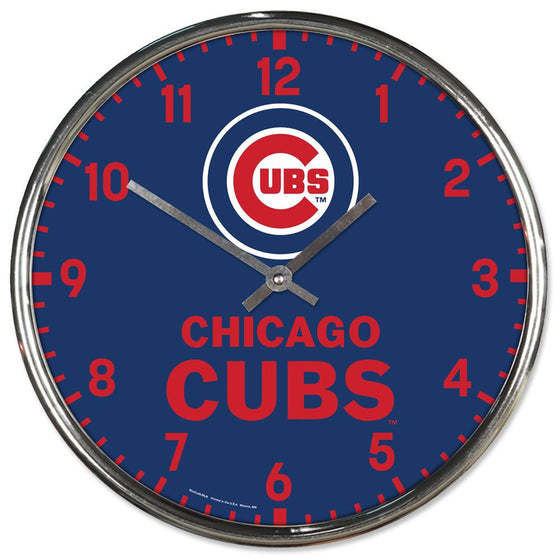 Chicago Cubs Round Chrome Wall Clock (CDG)