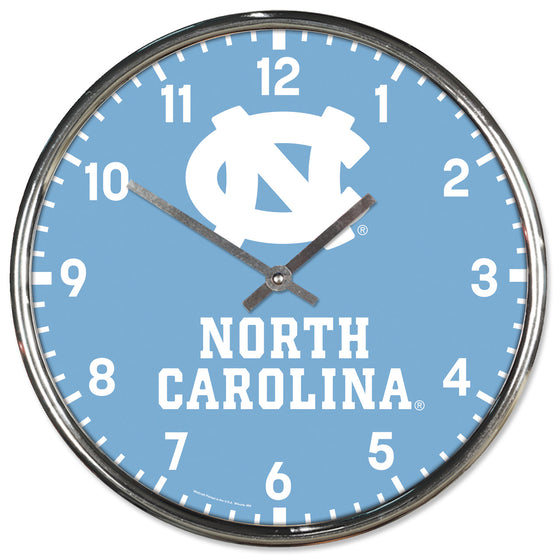 North Carolina Tar Heels Round Chrome Wall Clock (CDG)