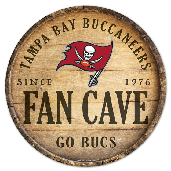 Tampa Bay Buccaneers Sign Wood 14 Inch Round Barrel Top Design