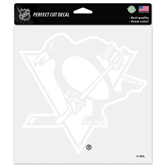 Pittsburgh Penguins Decal 8x8 Die Cut White