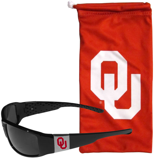 Oklahoma Sooners Chrome Wrap Sunglasses and Bag