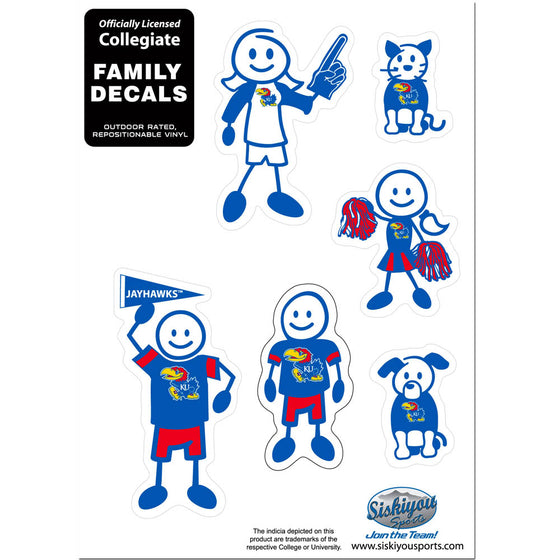 Kansas Jayhawks Family Decal Set Small