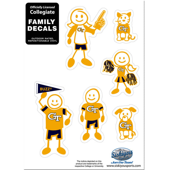 Georgia Tech Yellow Jackets Family Decal Set Small