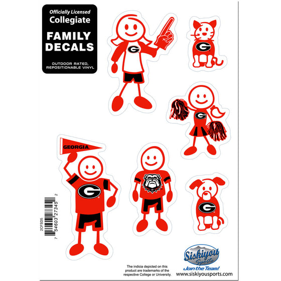 Georgia Bulldogs Family Decal Set Small