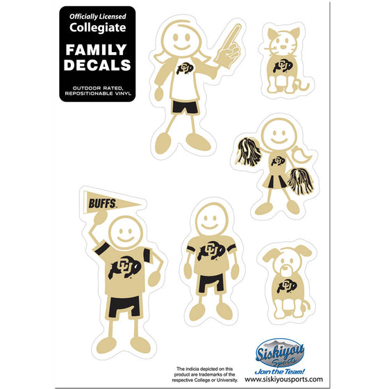 Colorado Buffaloes Family Decal Set Small