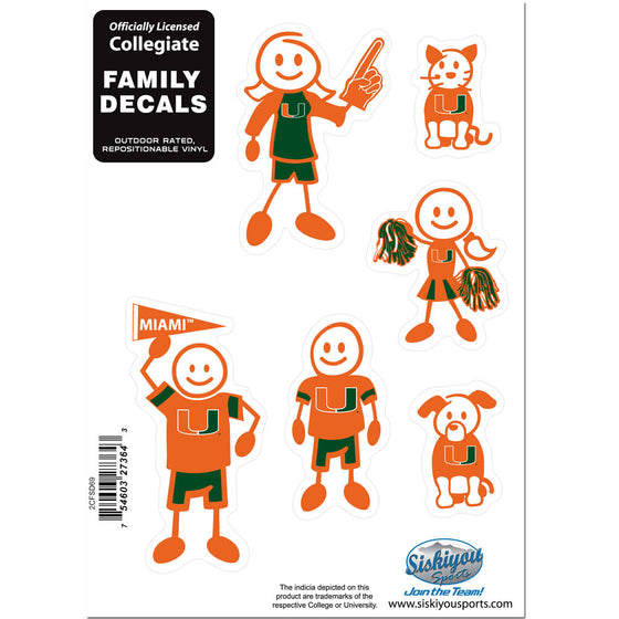 Miami Hurricanes Family Decal Set Small