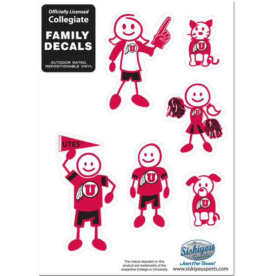 Utah Utes Family Decal Set Small