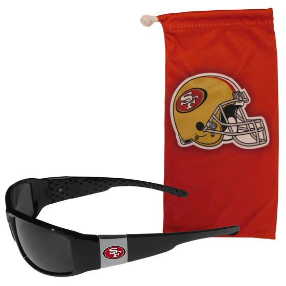 San Francisco 49ers Chrome Wrap Sunglasses and Bag