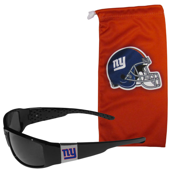 New York Giants Chrome Wrap Sunglasses and Bag