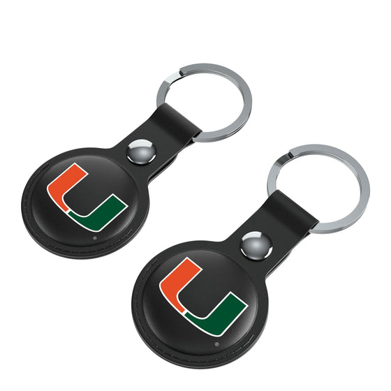 University of Miami Hurricanes Insignia Black Airtag Holder 2-Pack-2