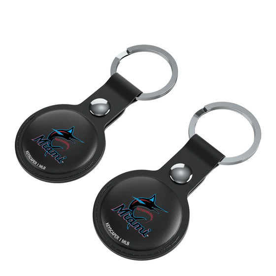 Miami Marlins Insignia Black Airtag Holder 2-Pack-2