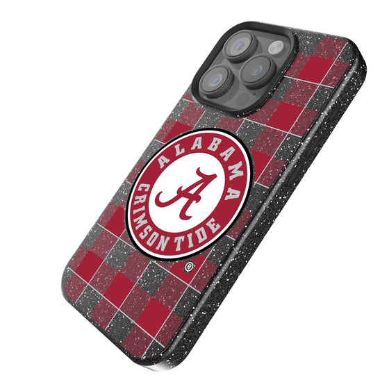 Alabama Crimson Tide Plaid Bling Phone Case-1