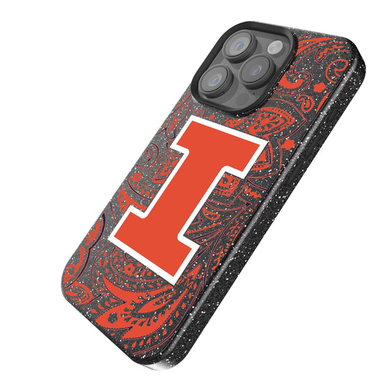 Illinois Fighting Illini Paisley Bling Phone Case-1