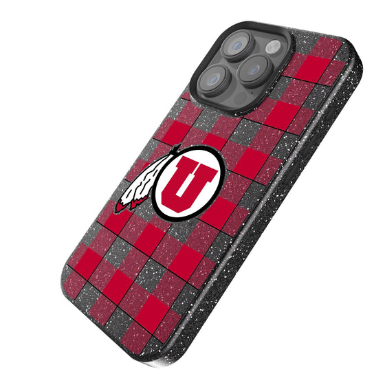 Utah Utes Plaid Bling Phone Case-1