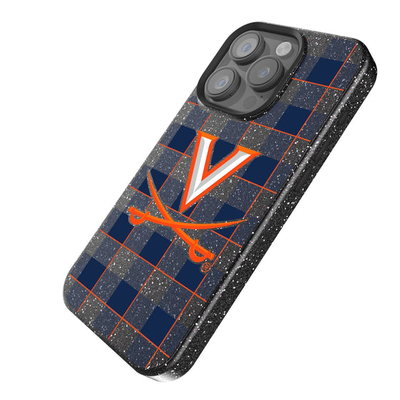 Virginia Cavaliers Plaid Bling Phone Case-1