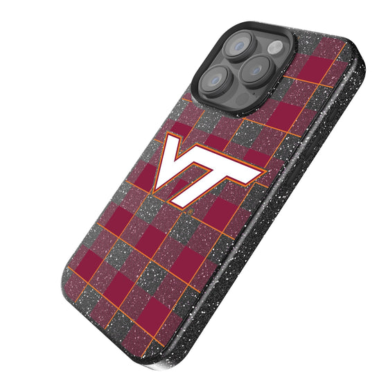 Virginia Tech Hokies Plaid Bling Phone Case-1