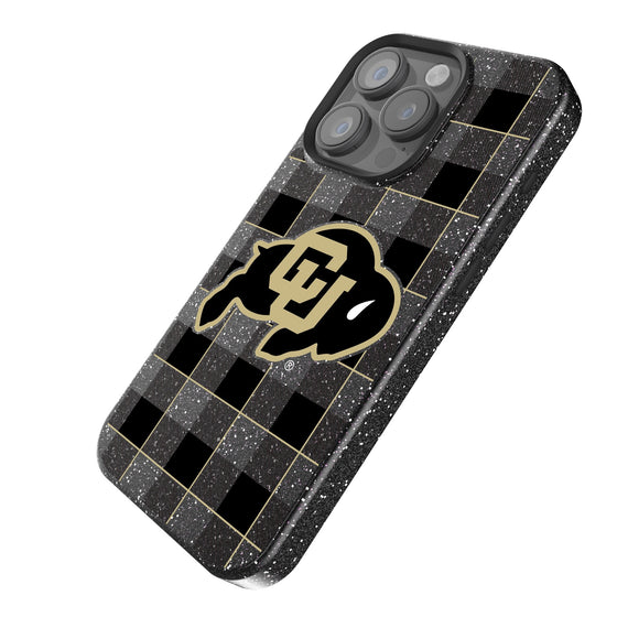 Colorado Buffaloes Plaid Bling Phone Case-1