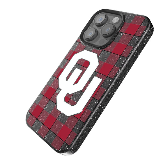 Oklahoma Sooners Plaid Bling Phone Case-1