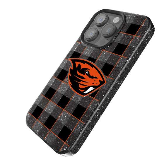 Oregon State Beavers Plaid Bling Phone Case-1