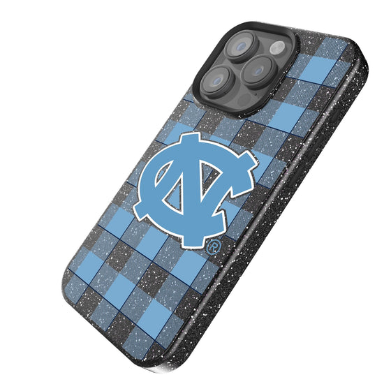 North Carolina Tar Heels Plaid Bling Phone Case-1