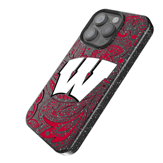 Wisconsin Badgers Paisley Bling Phone Case-1