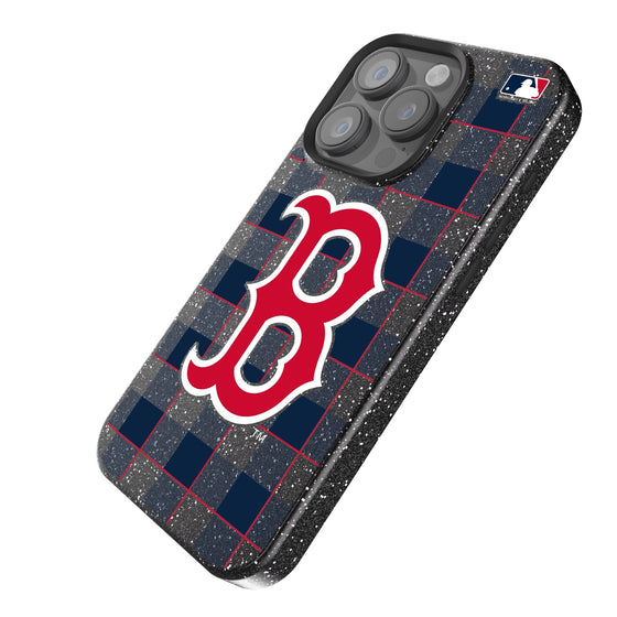 Boston Red Sox Plaid Bling Phone Case-1